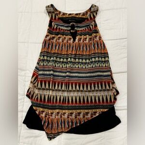 AB Studio Asymmetrical Multicolor Women's Top